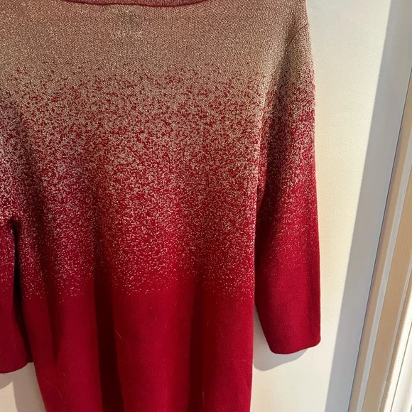 Anne Klein red and gold sweater - Picture 2 of 3